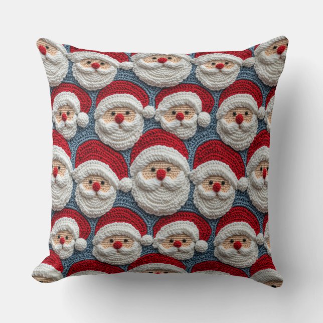 Jultomten crochet mönster kudde (Framsida)