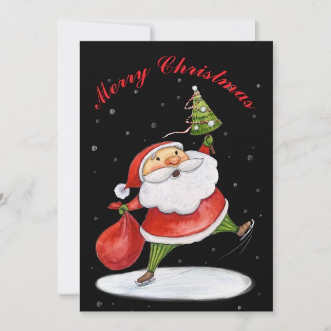 Jultomten Cute-färgmålning för julfärgning Julkort (Framsida)