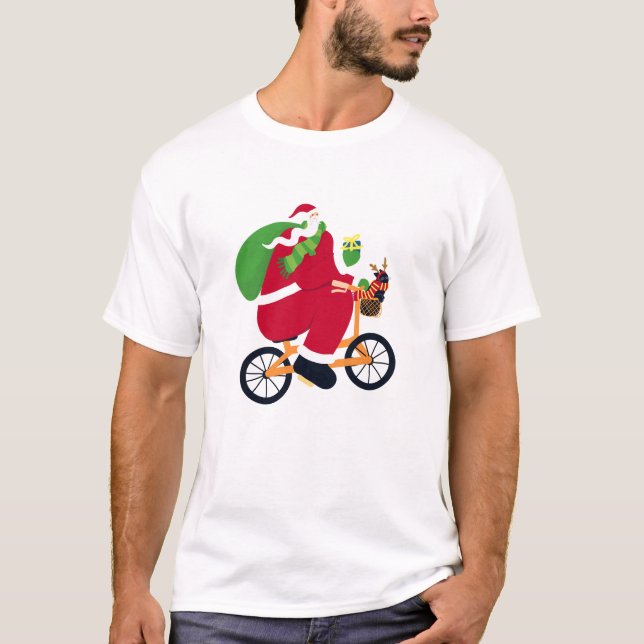 Jultomten cykel t shirt (Framsida)