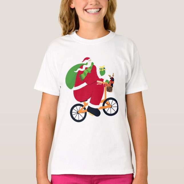 Jultomten cykel t shirt (Framsida)