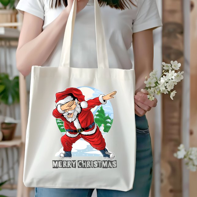 Jultomten Dabbing Dance Tote Bag Tygkasse (Skapare uppladdad)