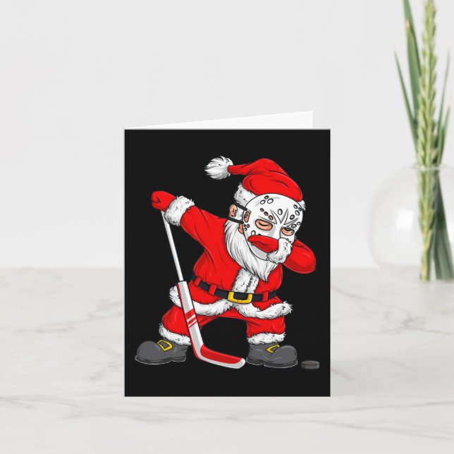 Jultomten Dabbing Hockey Player Boys Kids Da Kort (Framsida)