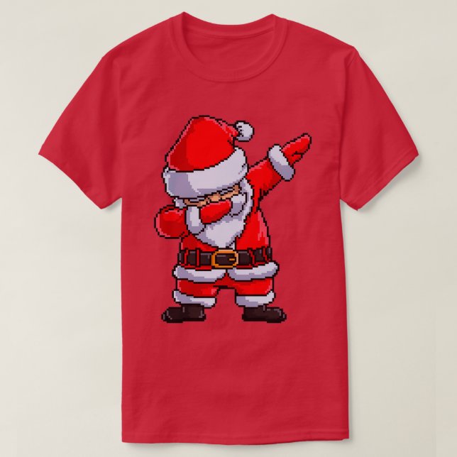 Jultomten Dabbing Pixel Art jul Dab Dance T Shirt (Design framsida)