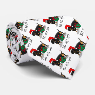 Jultomten Dachshund (S svart & tan) - Lustigt Slips