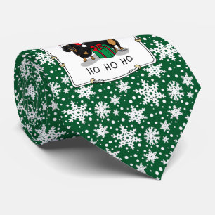 Jultomten Dachshund (S svart & tan) - Lustigt Slips