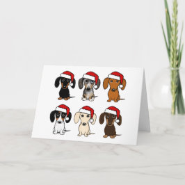 jultomten Dachshunds Cute Wiener Hundar jul Helgkort