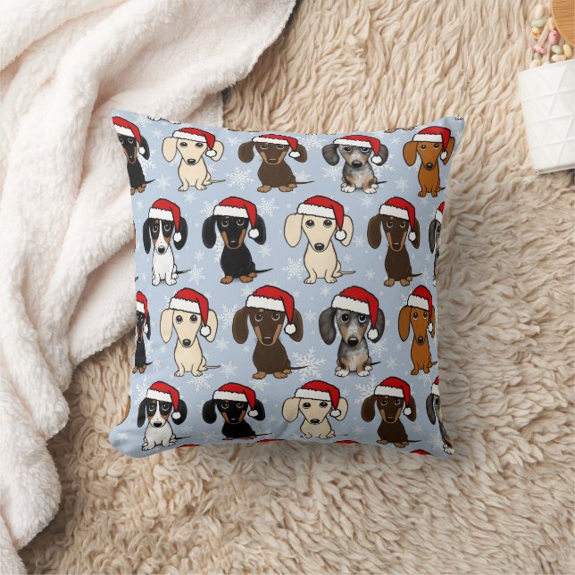jultomten Dachshunds Cute Wiener Hundar jul Kudde (Filt)