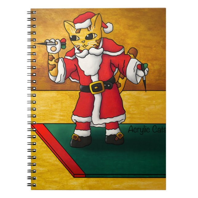Jultomten Darts Cat Anteckningsbok (Framsidan)
