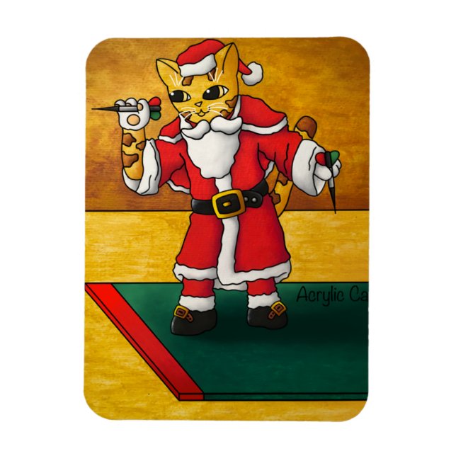 Jultomten Darts Cat Magnet (Vertikal)