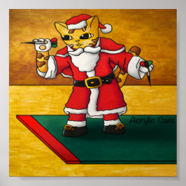 Jultomten Darts Cat Poster