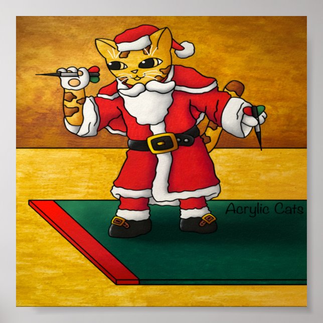 Jultomten Darts Cat Poster (Framsidan)