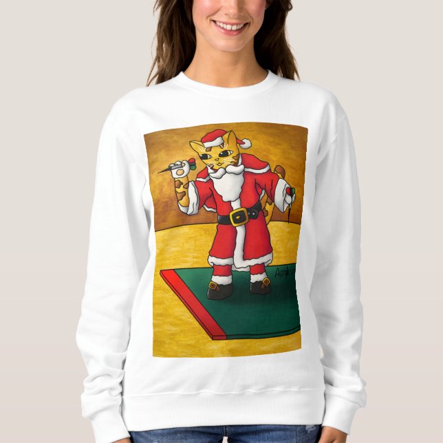 Jultomten Darts Cat T Shirt (Framsida)
