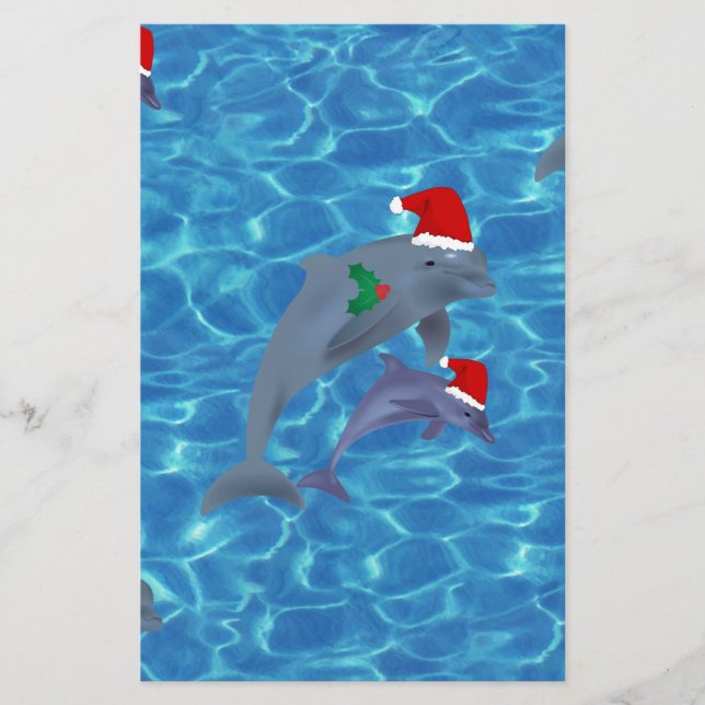 jultomten delfiner brevpapper (Framsida)