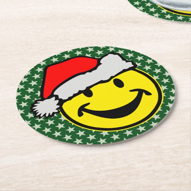 Jultomten din backgr. & idéer underlägg papper rund (Vinklad)