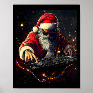 Jultomten Dj Hip hop Music jul Vibes Funny Poster