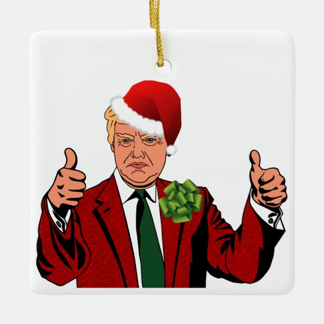 jultomten donald trump christmas ornament (Framsida)