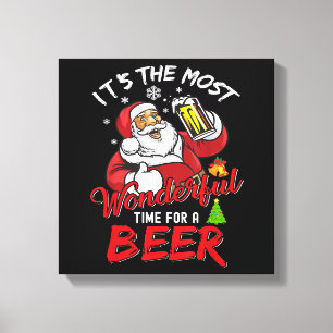 Jultomten Drinking Beer Wonderfu Canvastryck