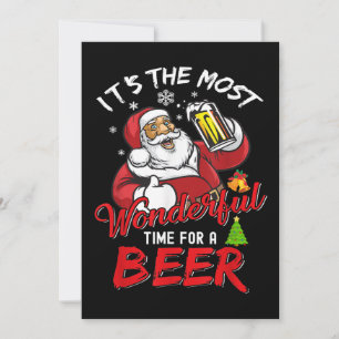 Jultomten Drinking Beer Wonderfu Inbjudningar