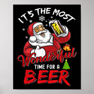 Jultomten Drinking Beer Wonderfu Poster