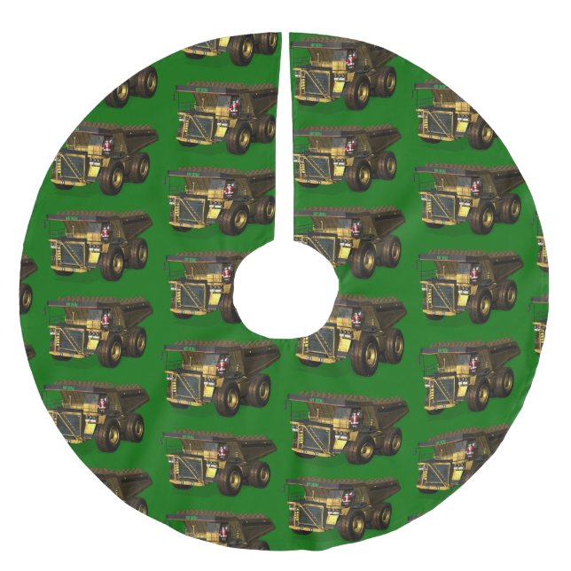 Jultomten Drives Lastbil Julgransmatta Borstad Polyester (Framsidan)