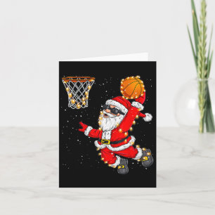 Jultomten Dunking A Bysketbyll Julafton fo Kort
