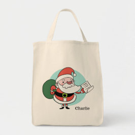 Jultomten, eget namn tote bags tygkasse