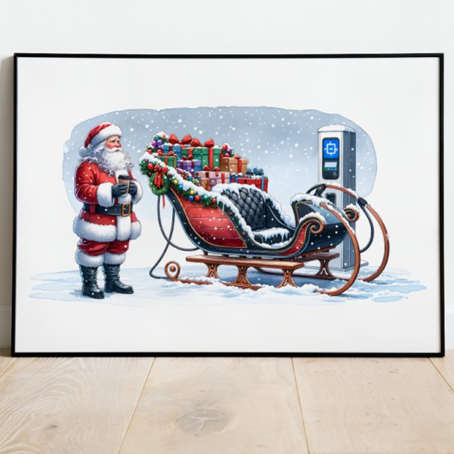 Jultomten Electric EV Poster (Skapare uppladdad)