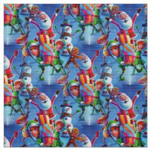 jultomten elf rener julafton tyg
