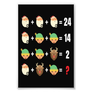 jultomten Elf Snögubbe Math Teacher Funny Gif Fototryck