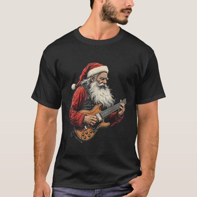 Jultomten elgitarr t shirt (Framsida)