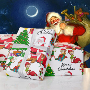 Jultomten & Elves på julleveransen Kväll Presentpapper