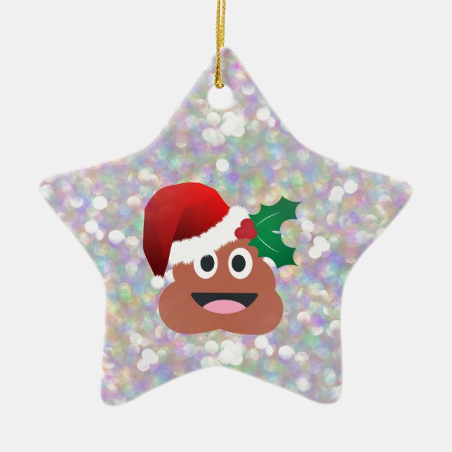 jultomten emoji julgransprydnad keramik (Framsidan)