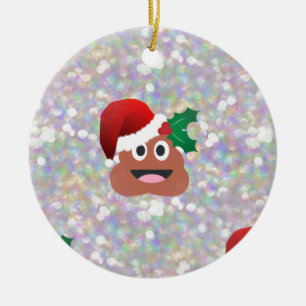 jultomten emoji julgransprydnad keramik