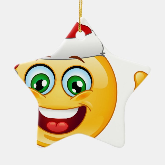 jultomten emoji julgransprydnad keramik (Framsidan)