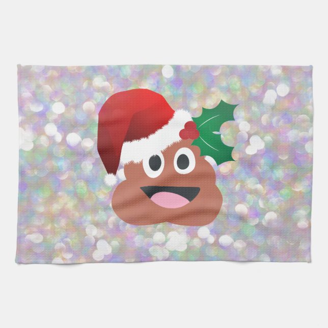 jultomten emoji kökshandduk (Horisontell)