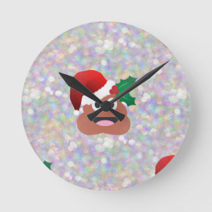 jultomten emoji rund klocka