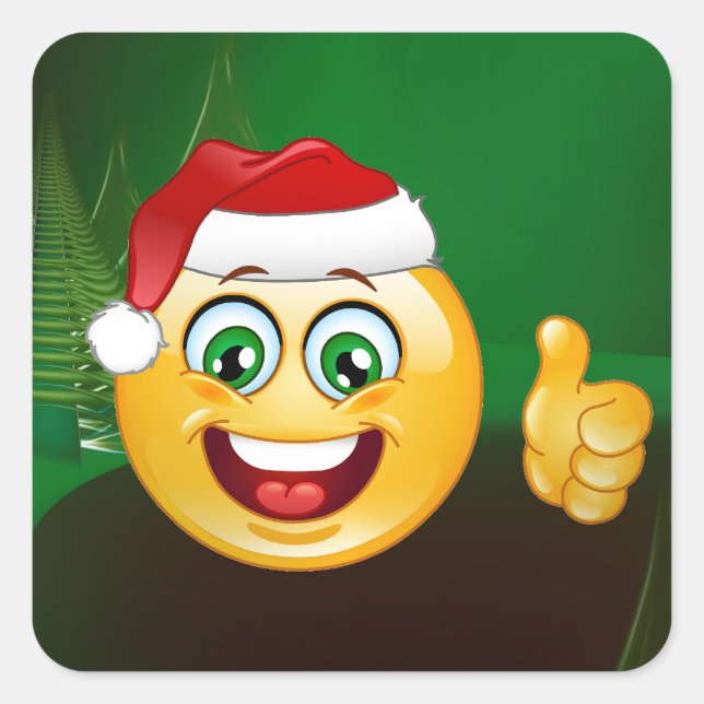 jultomten emojis fyrkantigt klistermärke (Framsida)