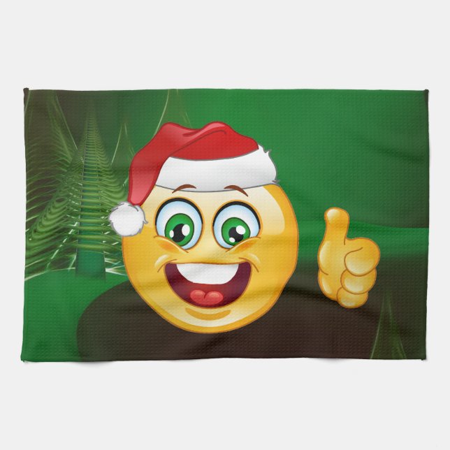 jultomten emojis kökshandduk (Horisontell)