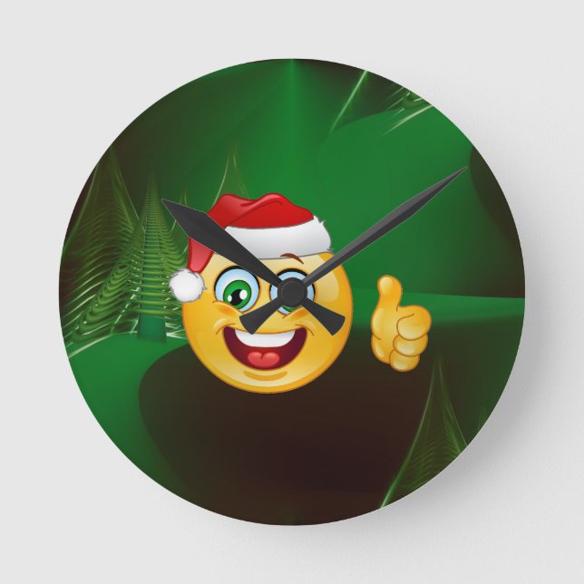 jultomten emojis rund klocka (Framsida)