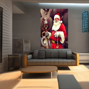 Jultomten en frakt AI Art Poster