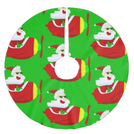 jultomten, en seriös helikopterflygplanspilot julgransmatta borstad polyester