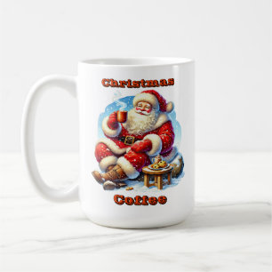Jultomten Enjoeing Cookies and Warm Drink Kaffemugg