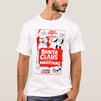 Jultomten erövrar den Martians filmskjortan T Shirt