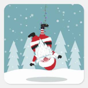 Jultomten-fälla Fyrkantigt Klistermärke