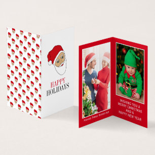 Jultomten, familjefotojulkort visitkort