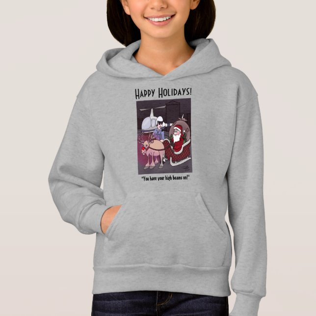 Jultomten får en Biljett Girl Hoodie T Shirt (Framsida)