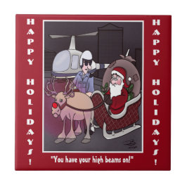 Jultomten får en keramisk platta i Biljett Kakelplatta