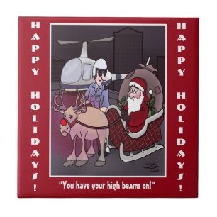 Jultomten får en keramisk platta i Biljett Kakelplatta