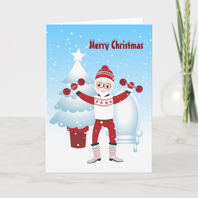 Jultomten får passformen för jul helgkort (Framsida)