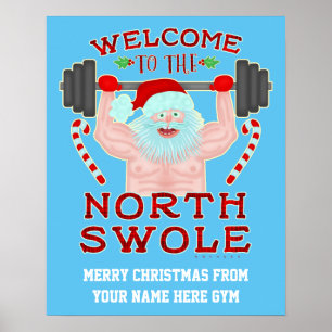 Jultomten, fin jul Anpassningsbar Gym Poster